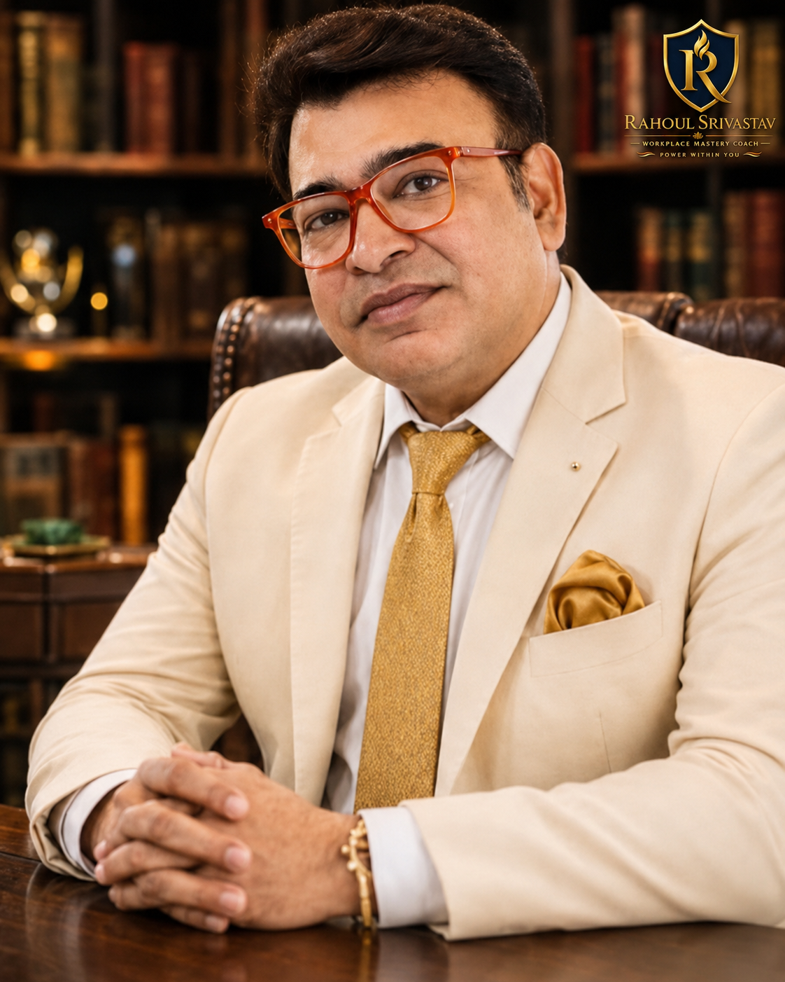 Rahoul Srivastav in an off-white suit